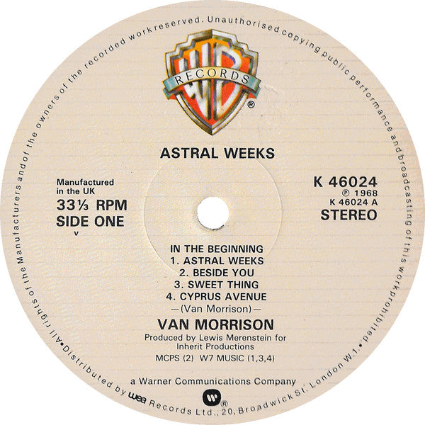 Van Morrison : Astral Weeks (LP, Album, RE)