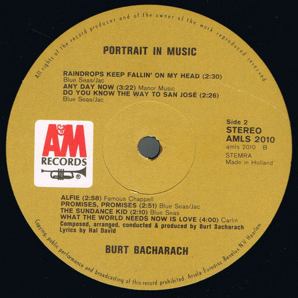 Burt Bacharach : Portrait In Music (LP, Comp, Gat)