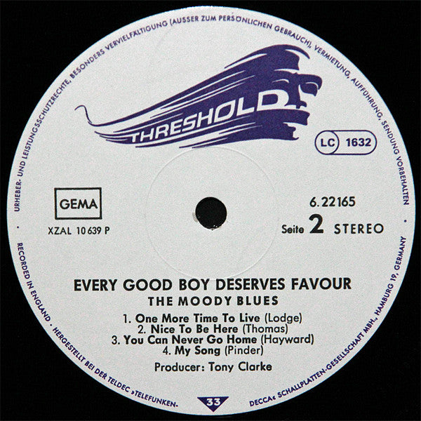 The Moody Blues : Every Good Boy Deserves Favour (LP, Album, RE)