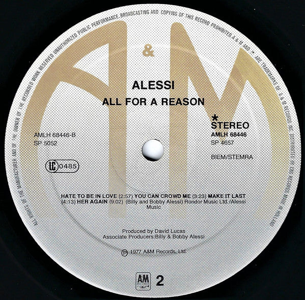 Alessi : All For A Reason (LP, Album)