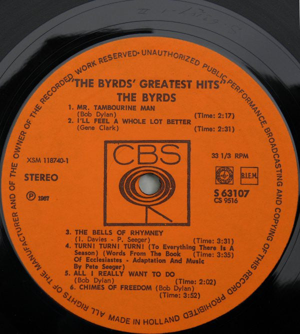 The Byrds : The Byrds' Greatest Hits (LP, Comp)