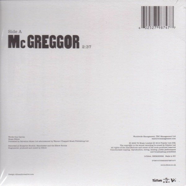 Elbow : McGreggor (7", S/Sided, Ltd)