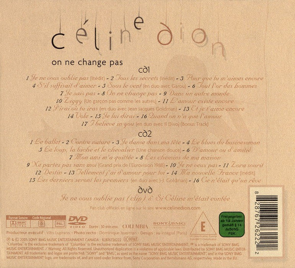 Céline Dion : On Ne Change Pas (S/Edition, Dig + 2xCD, Album, Comp + DVD-V, PAL)