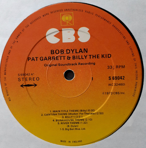 Bob Dylan : Pat Garrett & Billy The Kid (LP, Album, RE)