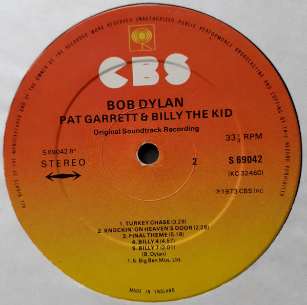 Bob Dylan : Pat Garrett & Billy The Kid (LP, Album, RE)