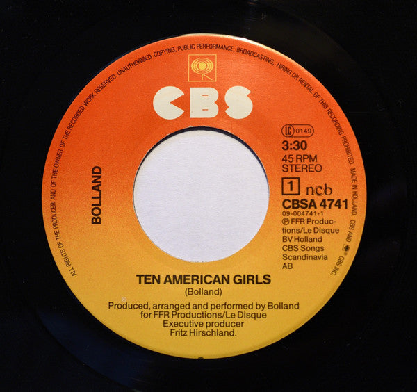 Bolland & Bolland : Ten American Girls (7", Single)