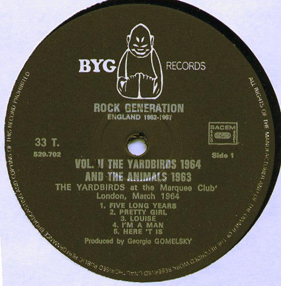 The Animals + The Yardbirds : Rock Generation Volume 2 - The Animals 1963 + The Yardbirds 1964 (LP, Comp)