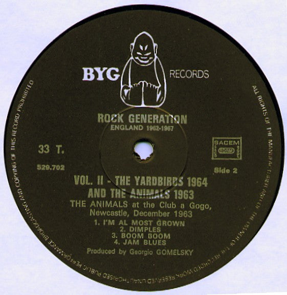 The Animals + The Yardbirds : Rock Generation Volume 2 - The Animals 1963 + The Yardbirds 1964 (LP, Comp)