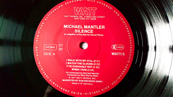 Michael Mantler : Silence (LP, Album, Gat)