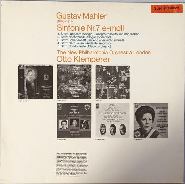 Gustav Mahler / Otto Klemperer / New Philharmonia Orchestra : Sinfonie Nr. 7 E-Moll "Lied Der Nacht" (2xLP, Album, S/Edition, Gat)