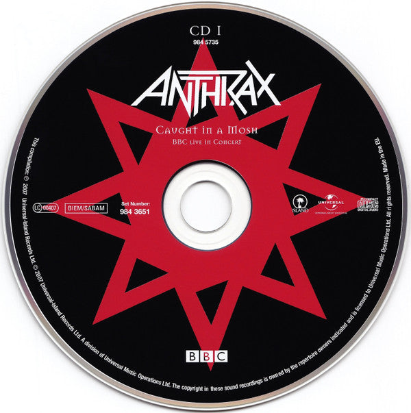 Anthrax : Caught In A Mosh (BBC Live In Concert) (2xCD, Album)