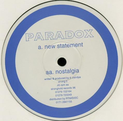 Paradox : New Statement / Nostalgia (12")