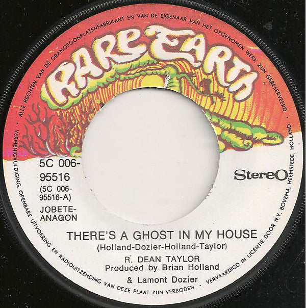 R. Dean Taylor : There's A Ghost In My House (7", Single)
