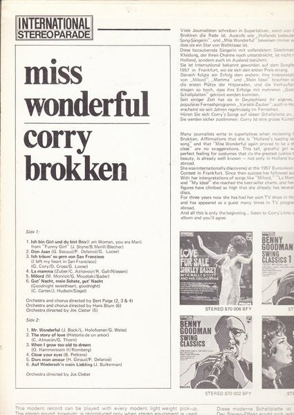 Corry Brokken : Miss Wonderful (LP, Comp)