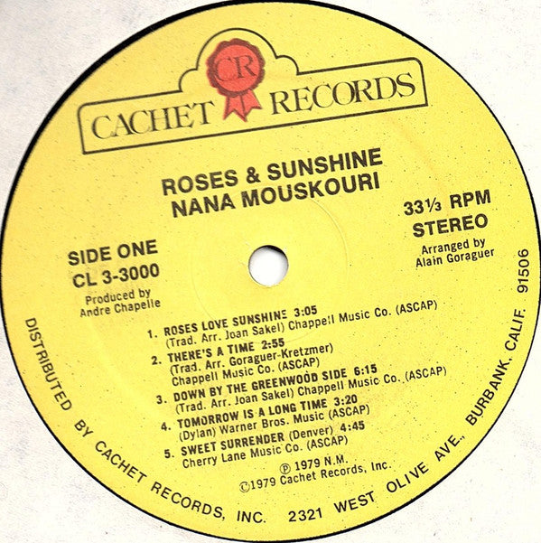 Nana Mouskouri : Roses & Sunshine (LP, Album)