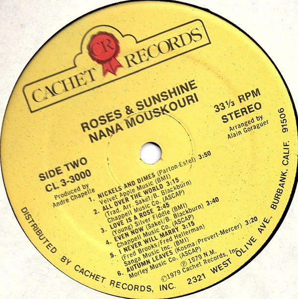 Nana Mouskouri : Roses & Sunshine (LP, Album)