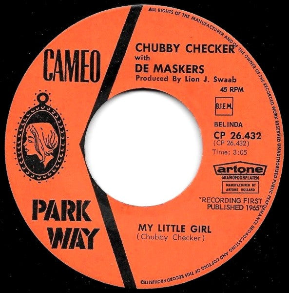 Chubby Checker With De Maskers : Baby, Baby, Balla, Balla!!! / My Little Girl (7", Single)