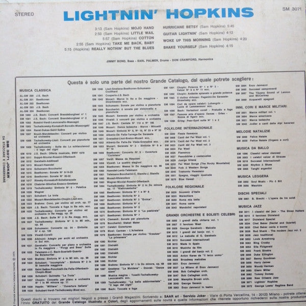 Lightnin' Hopkins : Il Blues (LP, Album, RE)