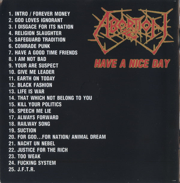 Abortion : Have A Nice Day (CD, Album)