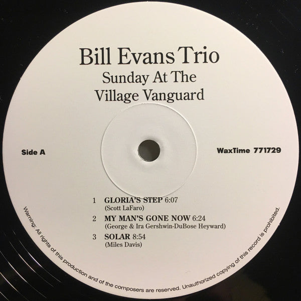 The Bill Evans Trio : Sunday At The Village Vanguard (LP, Album, Ltd, RE, RM, 180)