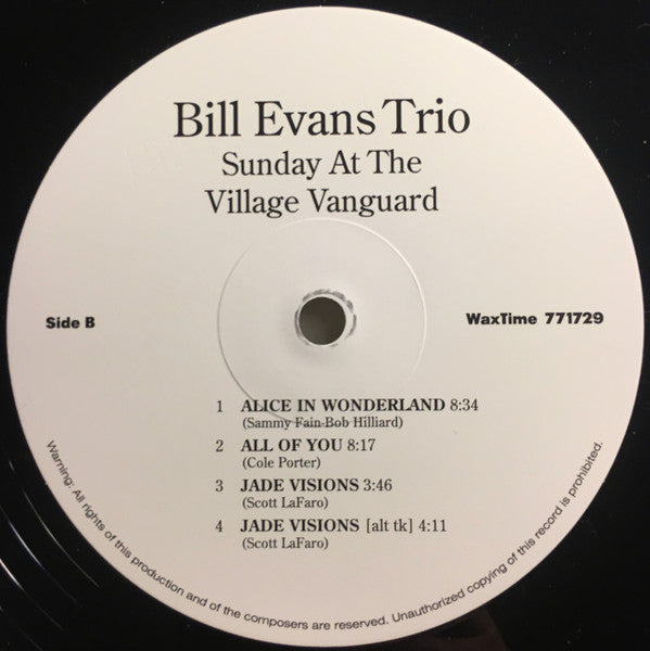 The Bill Evans Trio : Sunday At The Village Vanguard (LP, Album, Ltd, RE, RM, 180)