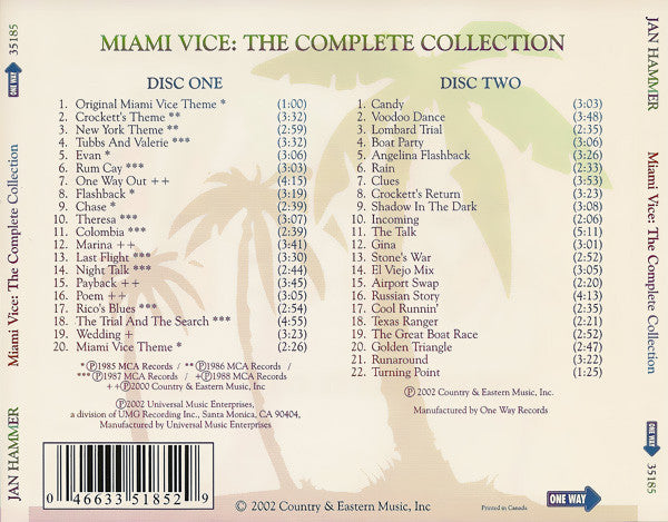 Jan Hammer : Miami Vice: The Complete Collection (CD, Comp, RM + CD, Album)