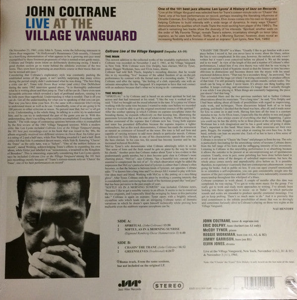 John Coltrane : "Live" At The Village Vanguard (LP, Album, Ltd, RE, RM, 180)