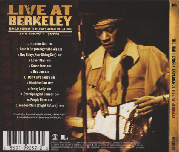 The Jimi Hendrix Experience : Live At Berkeley (CD, Album, RE, RM, Dig)