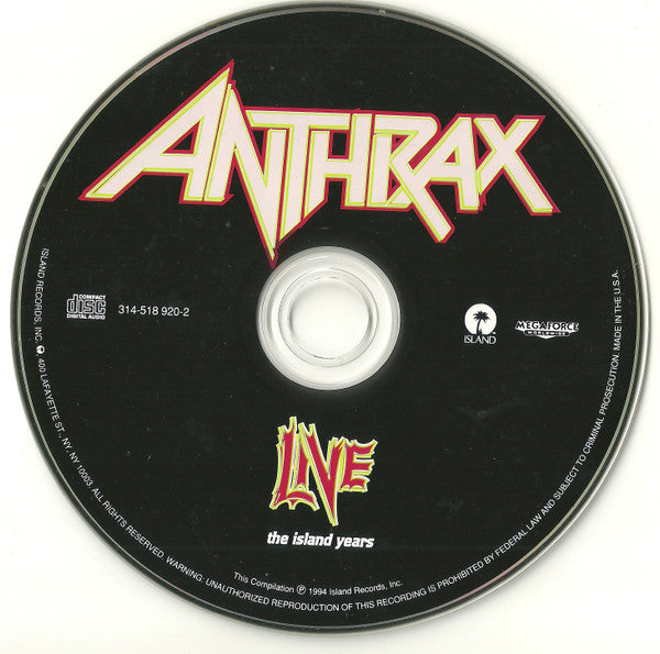 Anthrax : Live - The Island Years (CD, Album, Comp, Red)