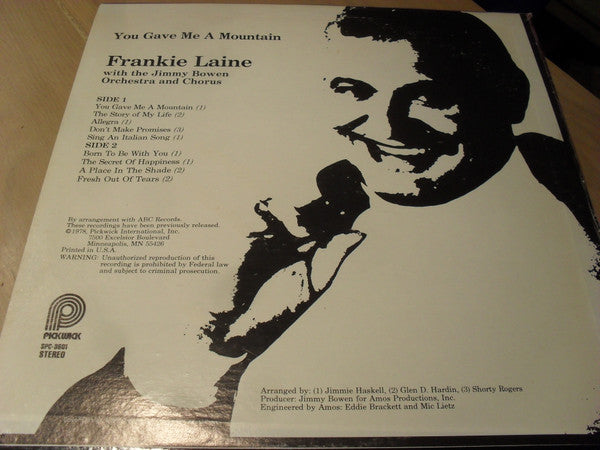 Frankie Laine : You Gave Me A Mountain (LP, Album)