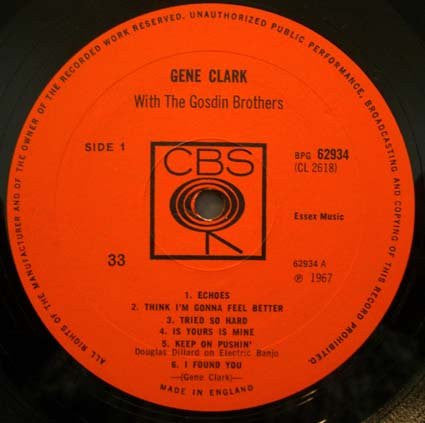 Gene Clark With The Gosdin Brothers : Gene Clark With The Gosdin Brothers (LP, Album, Mono)