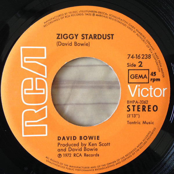 David Bowie : The Jean Genie / Ziggy Stardust (7", Single)