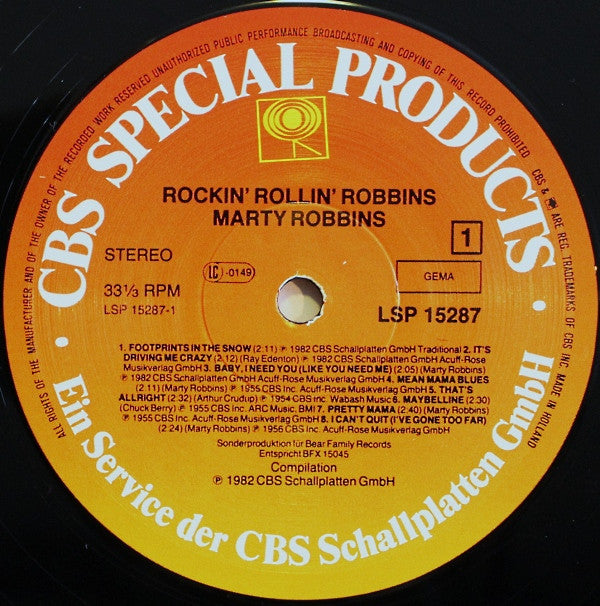 Marty Robbins : Rock'n Roll'n Robbins (Marty Robbins Sings) (LP, Album, Comp)