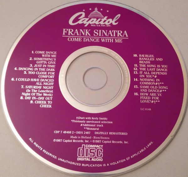 Frank Sinatra : Come Dance With Me! (CD, Album, RM, RP)