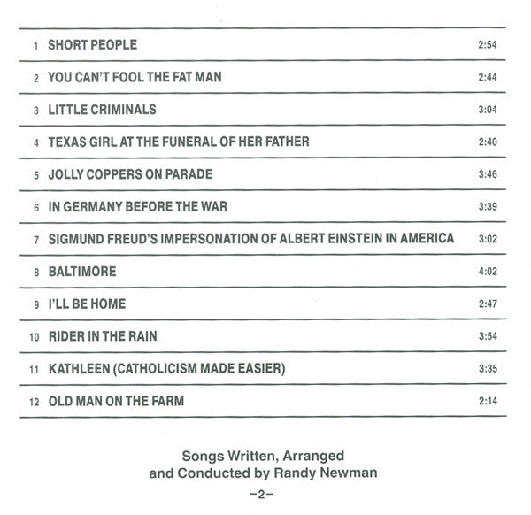 Randy Newman : Little Criminals (CD, Album, RE)