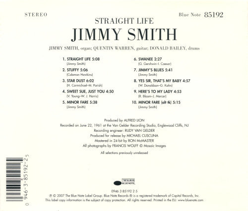 Jimmy Smith : Straight Life (CD, Album)