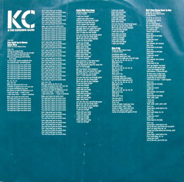 KC & The Sunshine Band : All In A Night's Work (LP, Album)