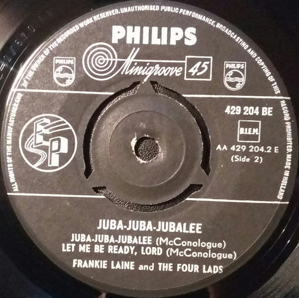 Frankie Laine And The Four Lads : Juba-Juba-Jubalee (7")