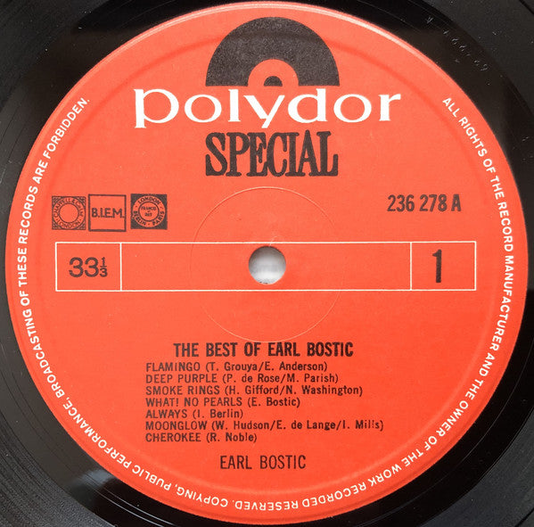Earl Bostic : The Best Of Earl Bostic (LP, Comp)