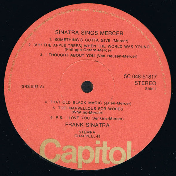 Frank Sinatra : Sinatra Sings Mercer (LP, Comp)