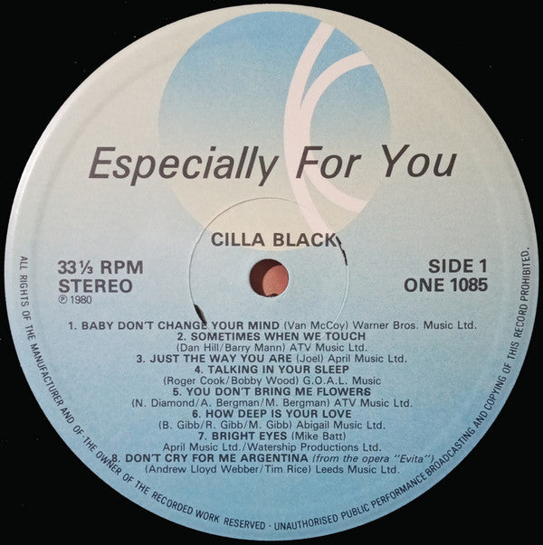 Cilla Black : Especially For You (LP, Album)