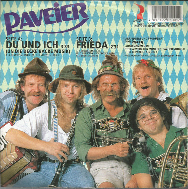 Paveier : Du Und Ich (Un Die Decke Backe Musik) (7", Single)