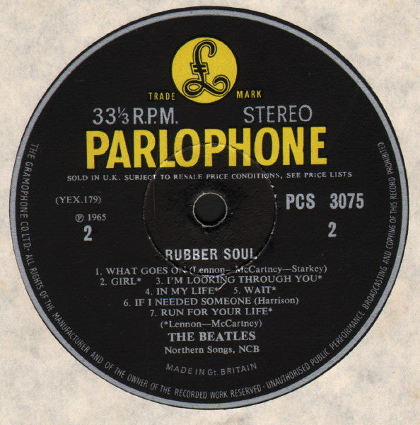 The Beatles : Rubber Soul (LP, Album, 1st)