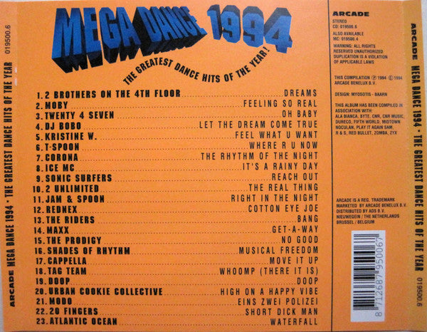 Various : Mega Dance 1994 - The Greatest Dance Hits Of The Year! (CD, Comp)