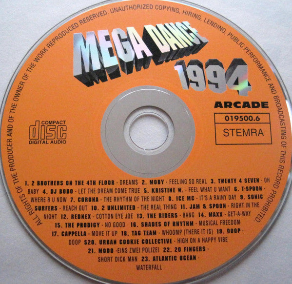 Various : Mega Dance 1994 - The Greatest Dance Hits Of The Year! (CD, Comp)