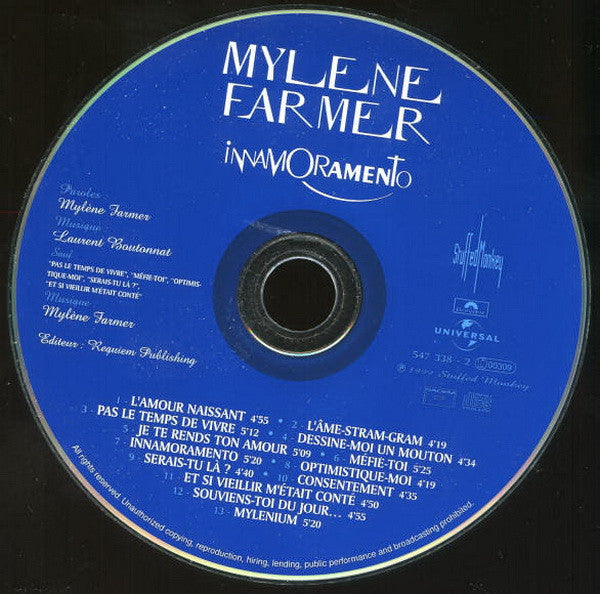Mylène Farmer : Innamoramento (CD, Album)