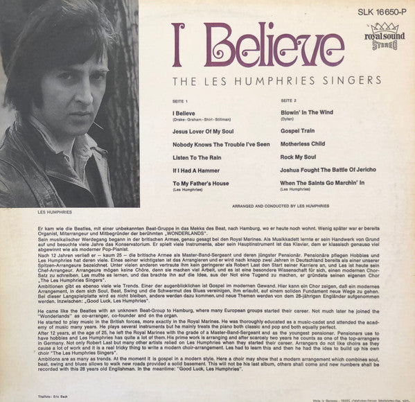 The Les Humphries Singers* : I Believe (LP, Album)