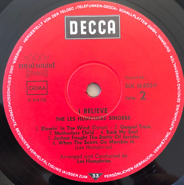 The Les Humphries Singers* : I Believe (LP, Album)