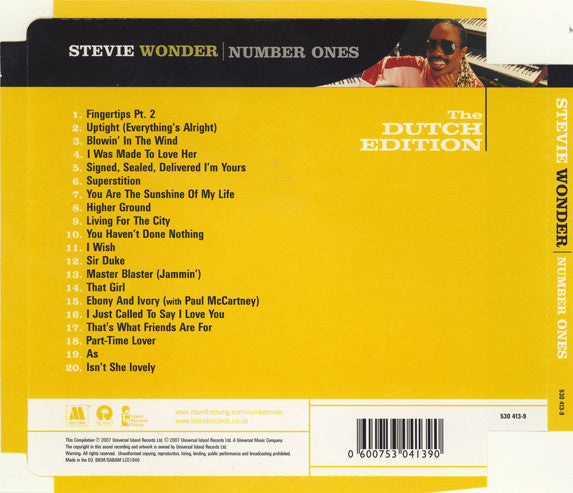 Stevie Wonder : Number Ones - The Dutch Edition (CD, Comp, Sup)