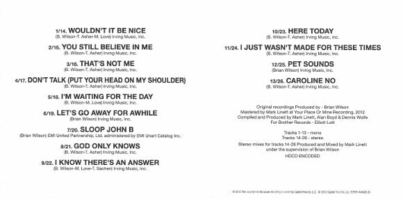 The Beach Boys : Pet Sounds (HDCD, Album, Mono, RE, RM, Gat)